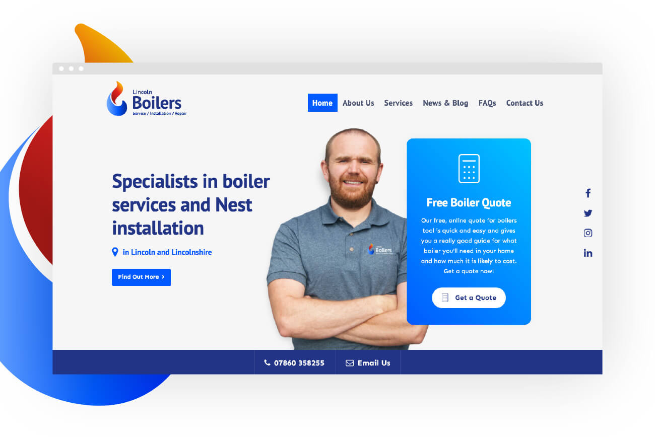 Lincoln Boilers website