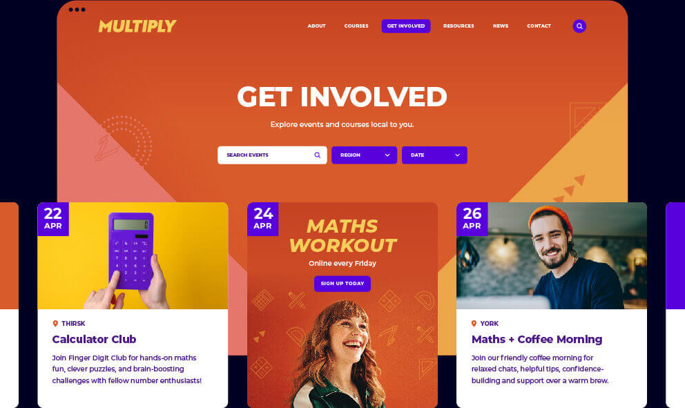 Multiply web design